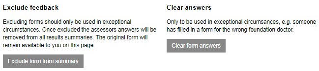 Administrator options of exluding feedback from a TAB or clearing answers from a TAB