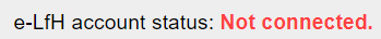 This image shows the e-learning for health account status as not connected