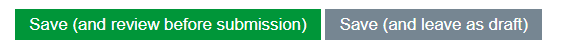 This image shows the save as draft button